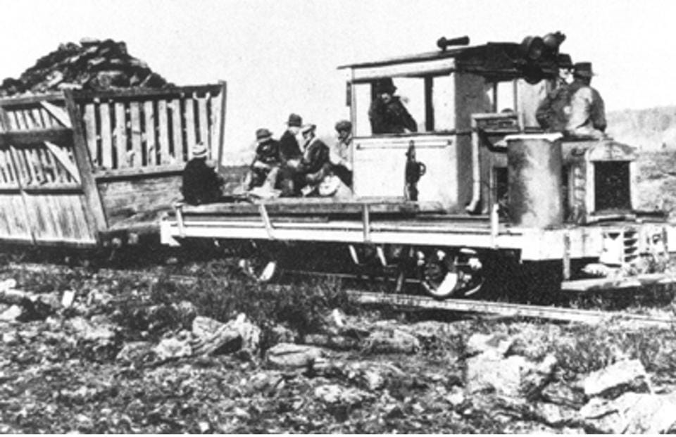 Peat-harvesting train.